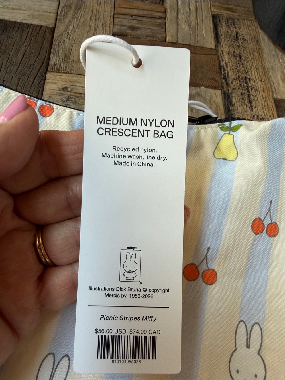 Baggu x Miffy Cream Fruit Print Crossbody Bag - Picture 2 of 7